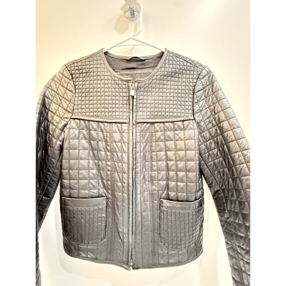 Zara Black Quilted Faux Leather Moto Jacket Size S Biker Edgy Fall Winter - Picture 2 of 6